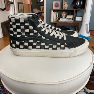 Vans Vault woven leather check sk8 hi sz 10.5